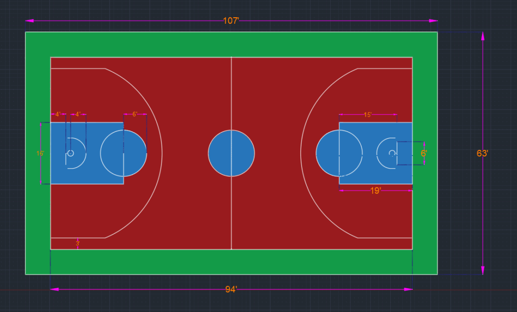 basketball court dimensions