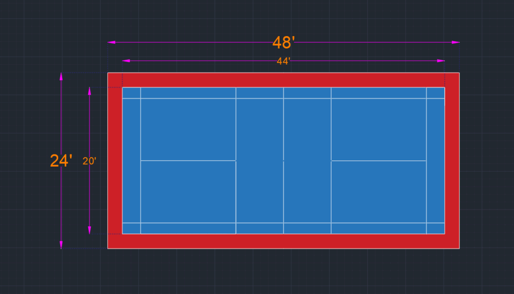 badminton court dimension